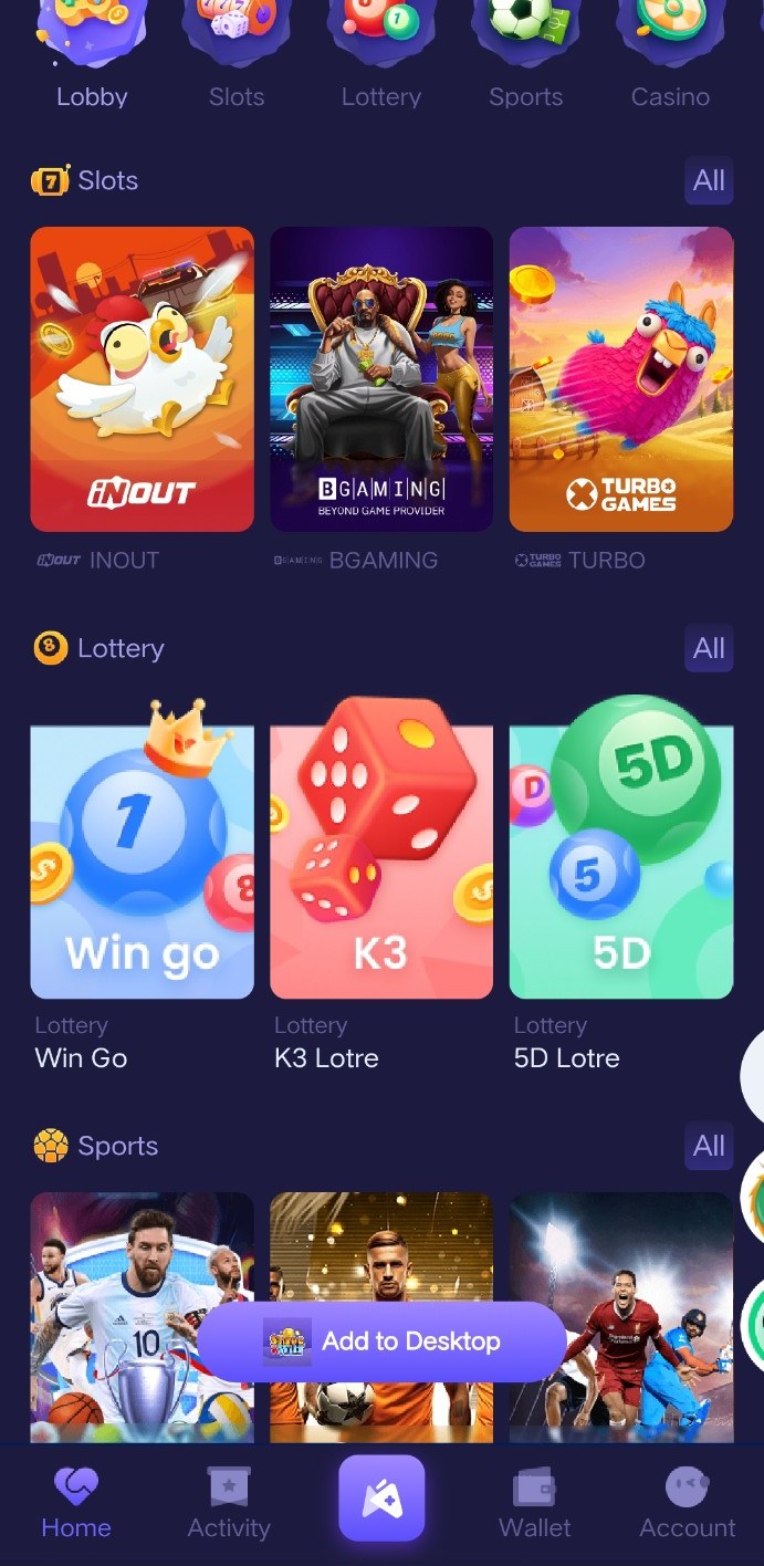 Shree.Win Games and Categories Overview